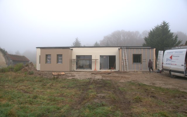 Vue générale d’un projet en ossature bois à Dhuizon