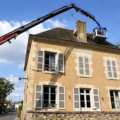 Intervention sur toiture en accès difficile